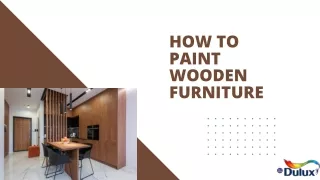 How to paint wooden furniture