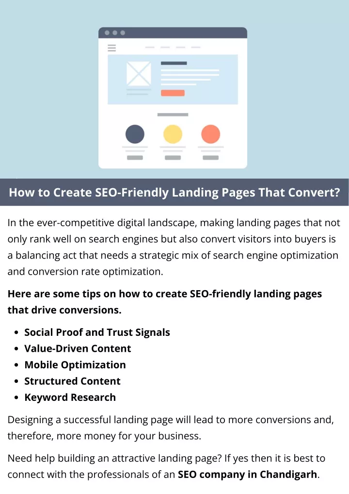 how to create seo friendly landing pages that