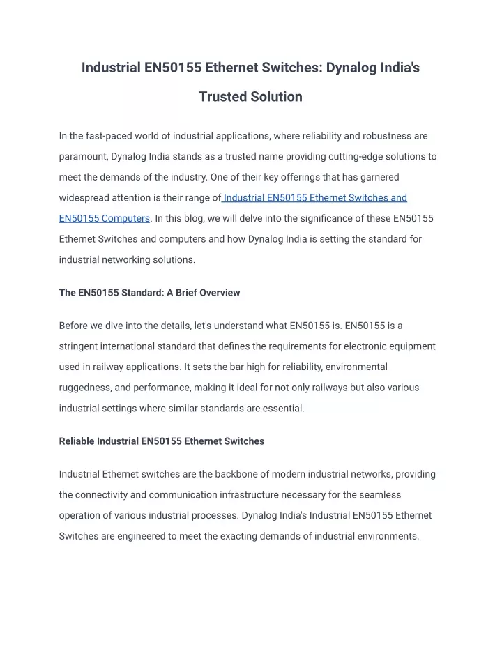 industrial en50155 ethernet switches dynalog