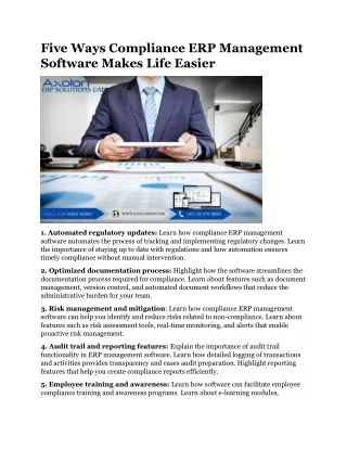 five ways compliance erp management software