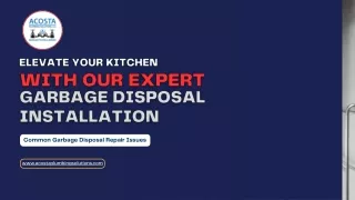 Garbage Disposal Installation - Acosta Plumbing