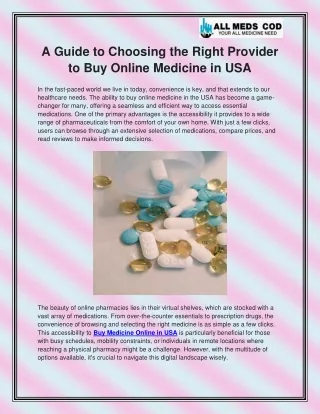 Buy Medicine Online in USA