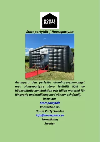 Stort partytält  Houseparty.se