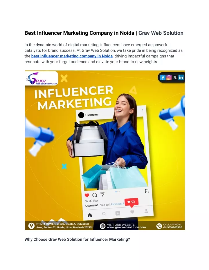 best influencer marketing company in noida grav