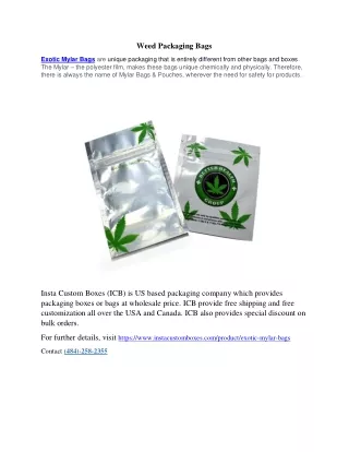 Weed Packaging Bags