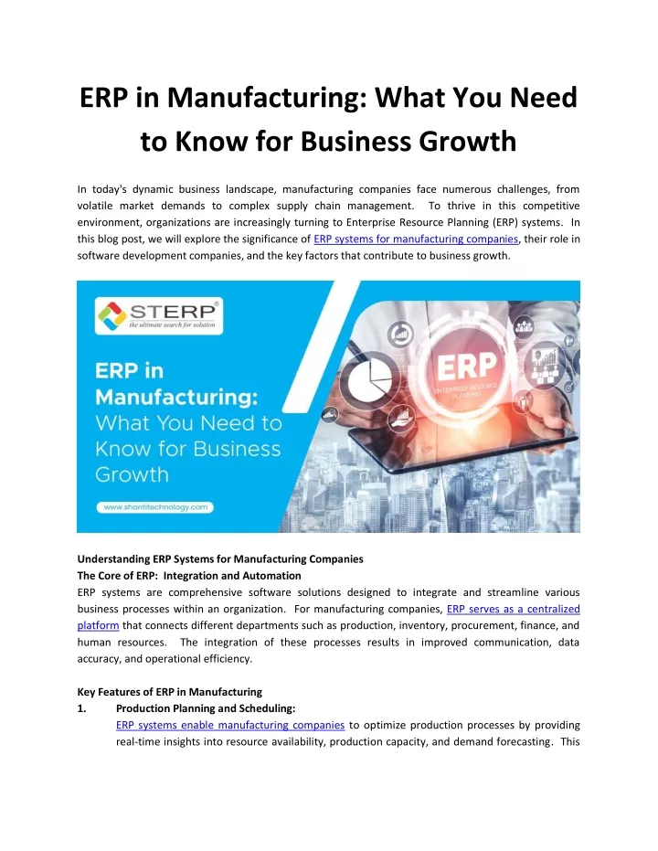 erp in manufacturing what you need to know