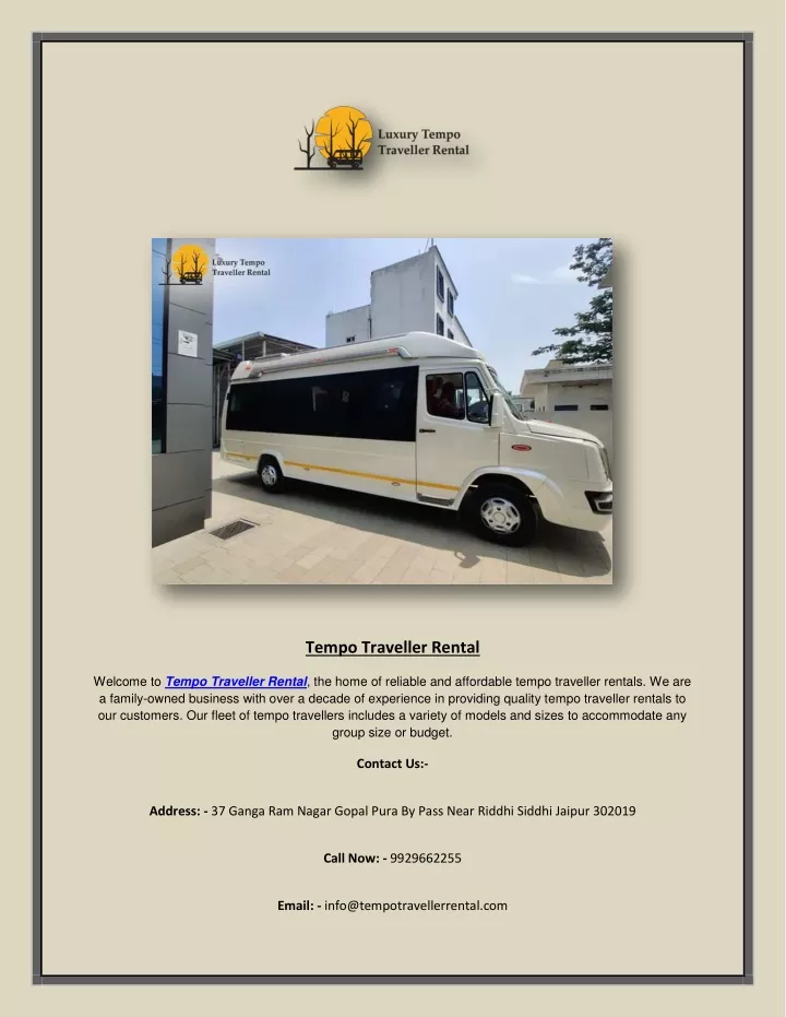 tempo traveller rental