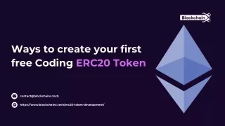 Ways to create your first Coding free  ERC20 Token
