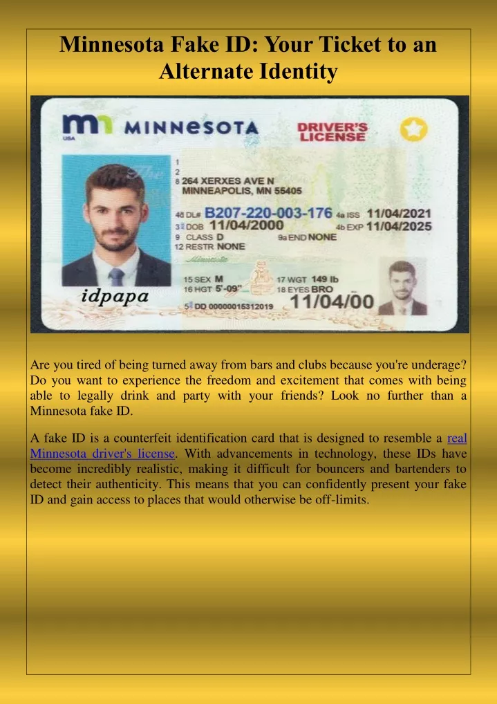 minnesota fake id your ticket to an alternate