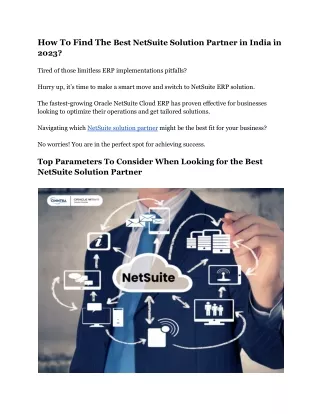 how to find the best netsuite solution partner