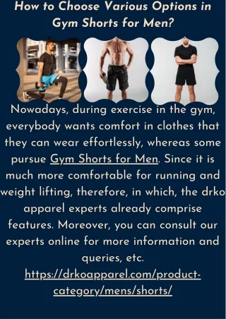 How to Choose Various Options in Gym Shorts for Men