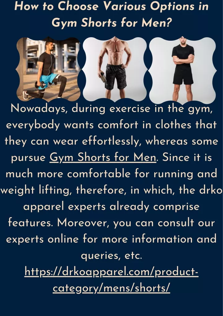 how to choose various options in gym shorts