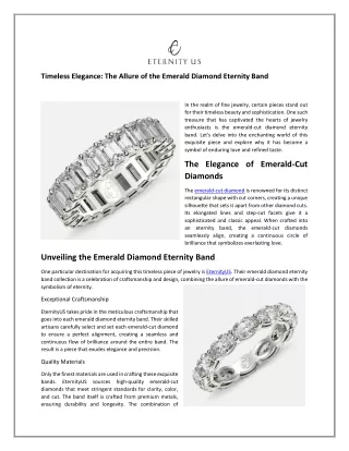 Timeless Elegance  The Allure of the Emerald Diamond Eternity Band