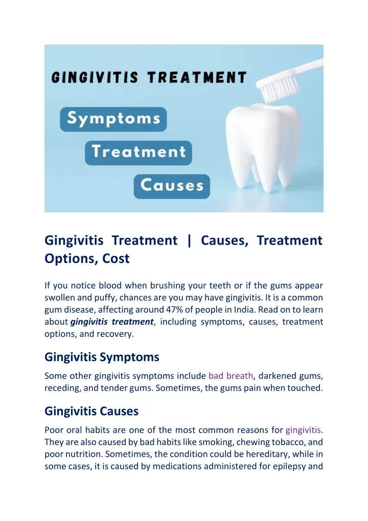 gingivitis treatment causes treatment options