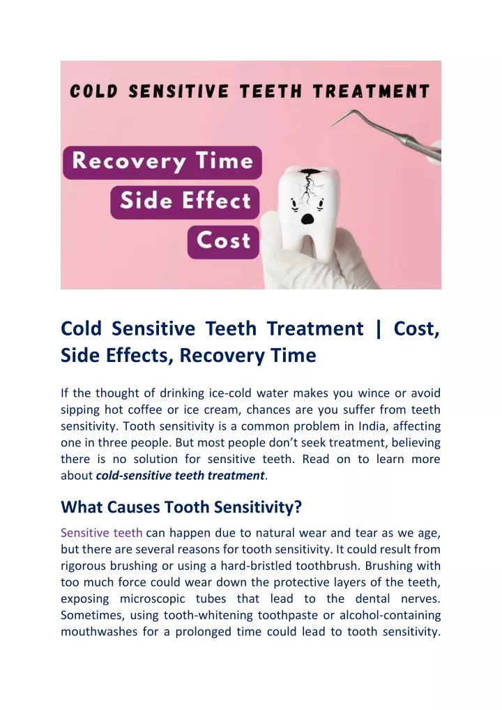 cold sensitive teeth treatment cost side effects