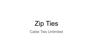 Secure Your Cables with Top-Quality Zip Ties