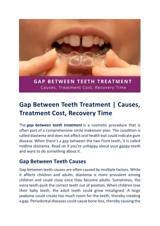 gap between teeth treatment causes treatment cost