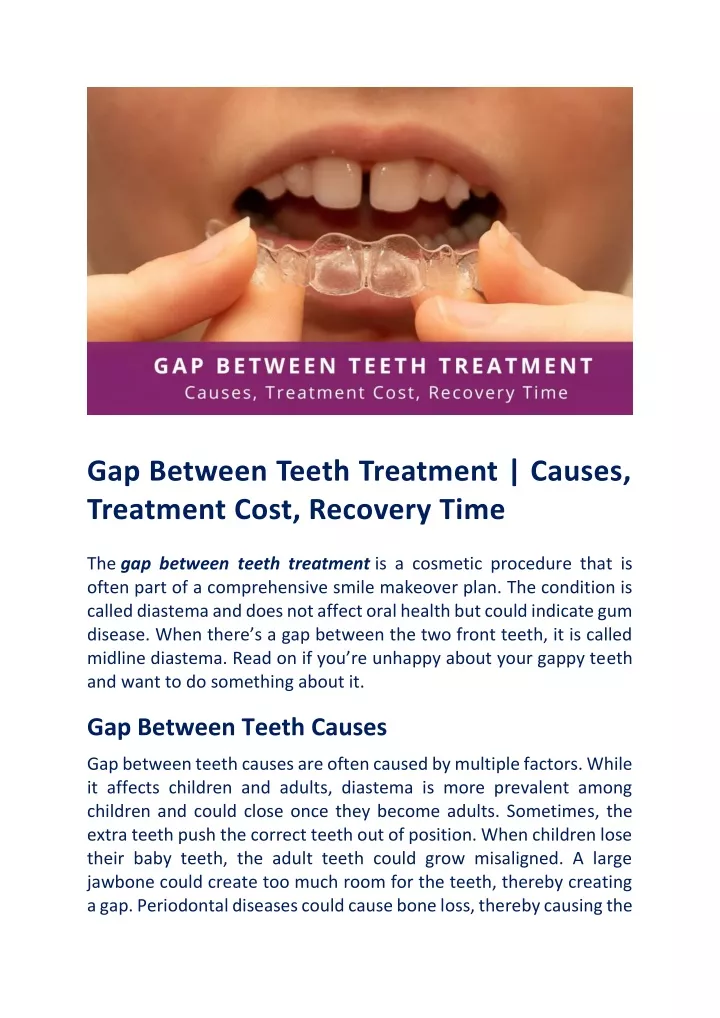 gap between teeth treatment causes treatment cost