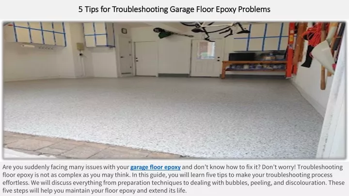 5 tips for troubleshooting garage floor epoxy problems