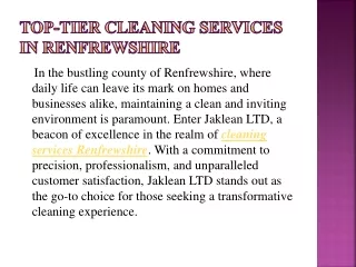 Cleaning services renfrewshire