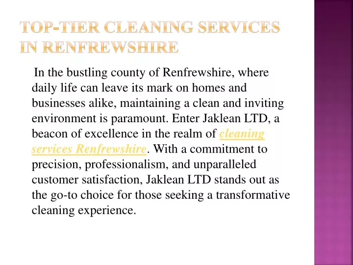 top tier cleaning services in renfrewshire