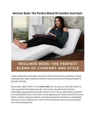 Recliner Beds: The Perfect Blend of Comfort and Style