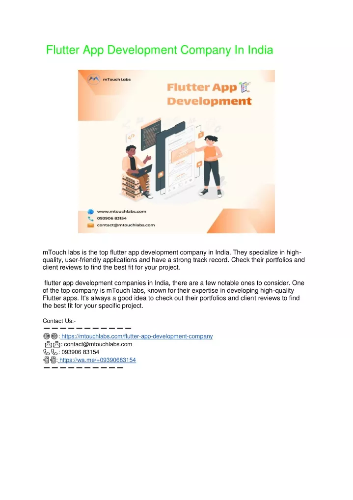 flutter app development company i n india