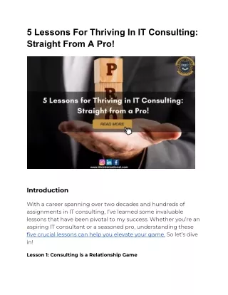 5 lessons for thriving in it consulting straight