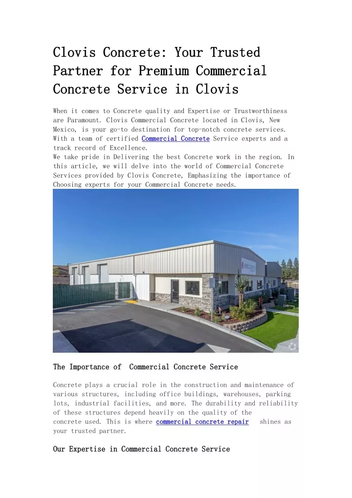 clovis clovis concrete concrete your partner