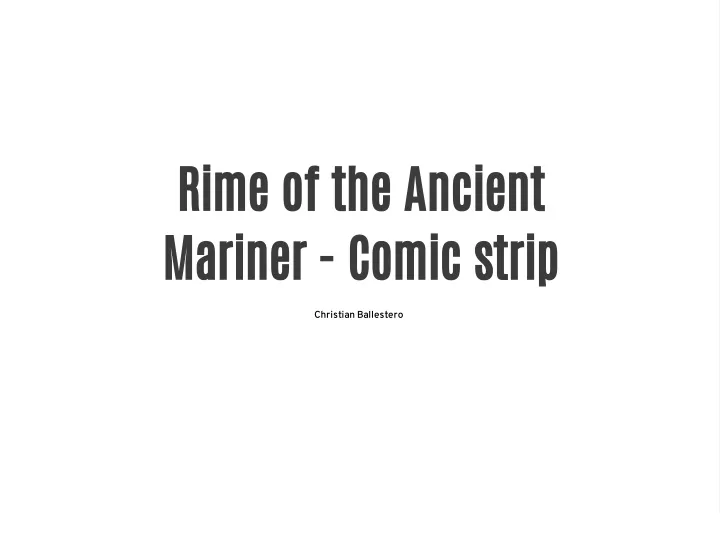 rime of the ancient mariner comic strip