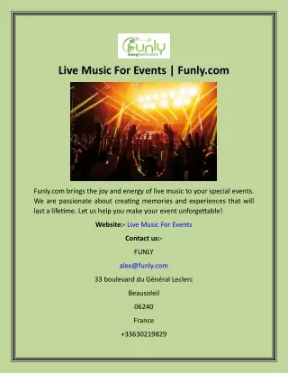 Live Music For Events  Funly
