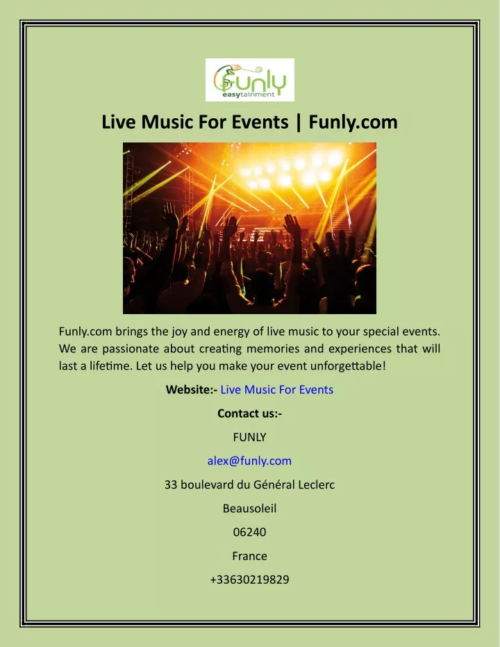 live music for events funly com