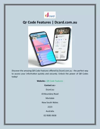 Qr Code Features  Dcard.com