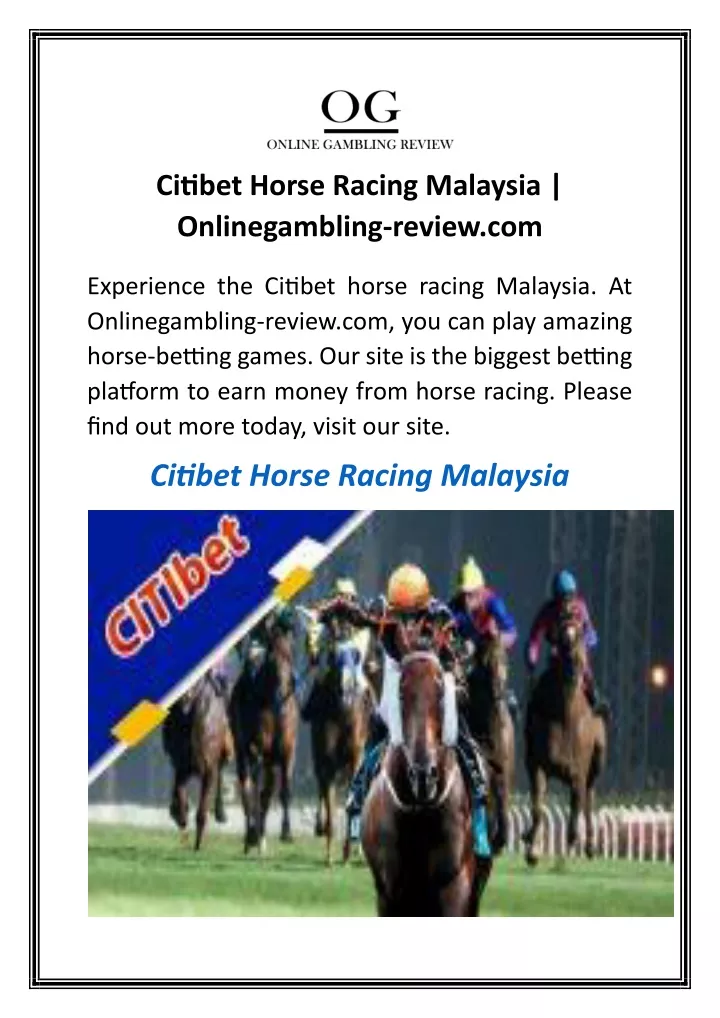 citibet horse racing malaysia onlinegambling