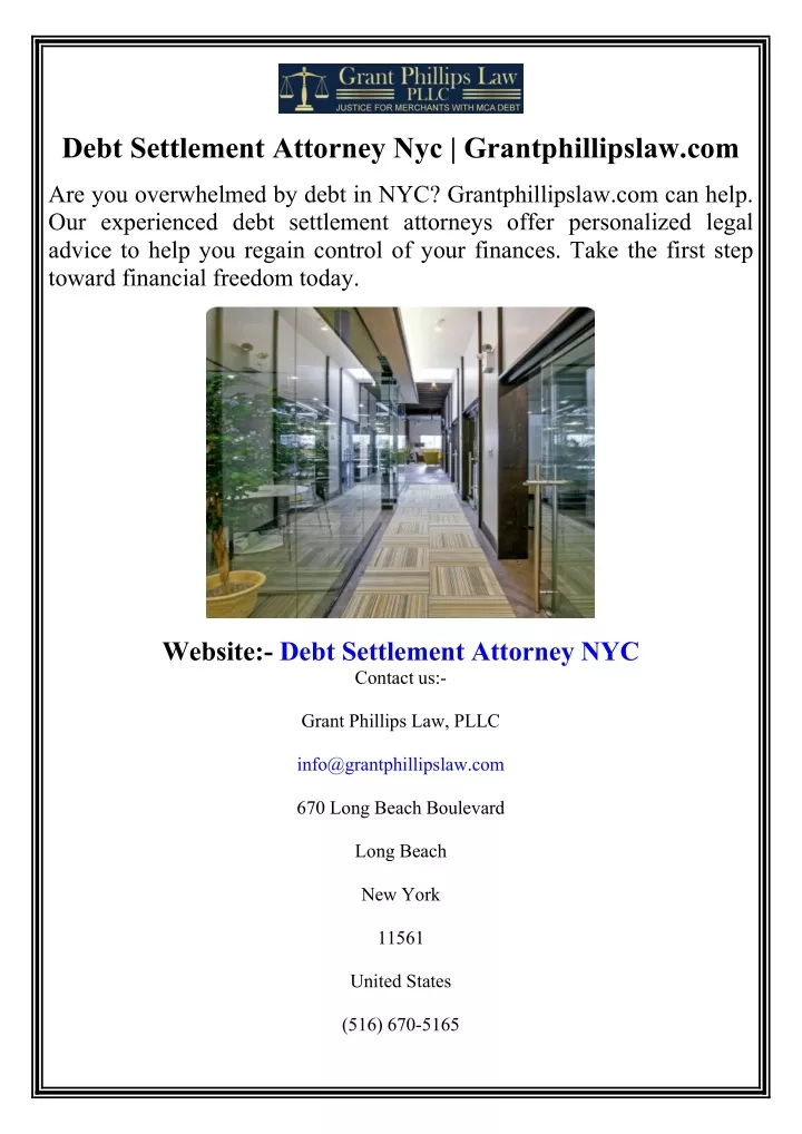 debt settlement attorney nyc grantphillipslaw com