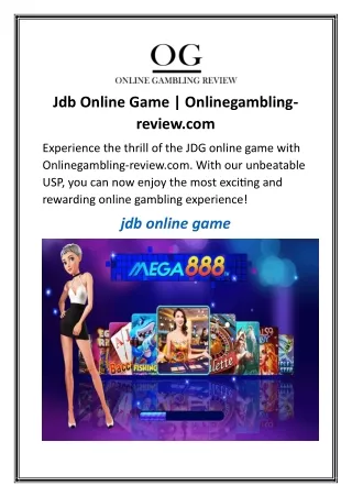 Jdb Online Game Onlinegambling-review.com