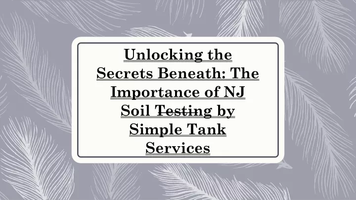 PPT - Unlocking the Secrets Beneath- The Importance of NJ Soil Testing 