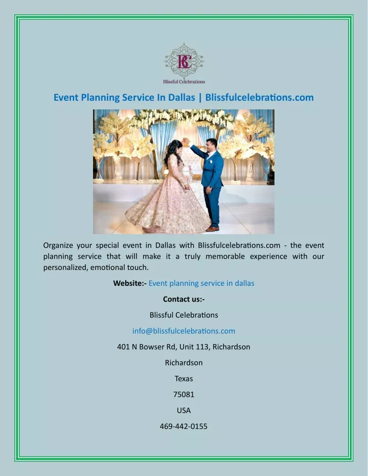 event planning service in dallas