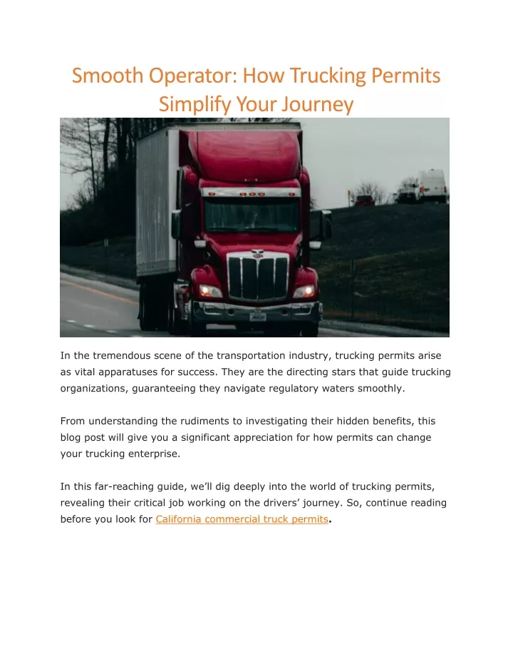 smooth operator how trucking permits simplify