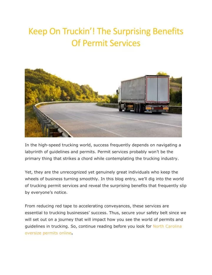 keep on truckin the surprising benefits of permit