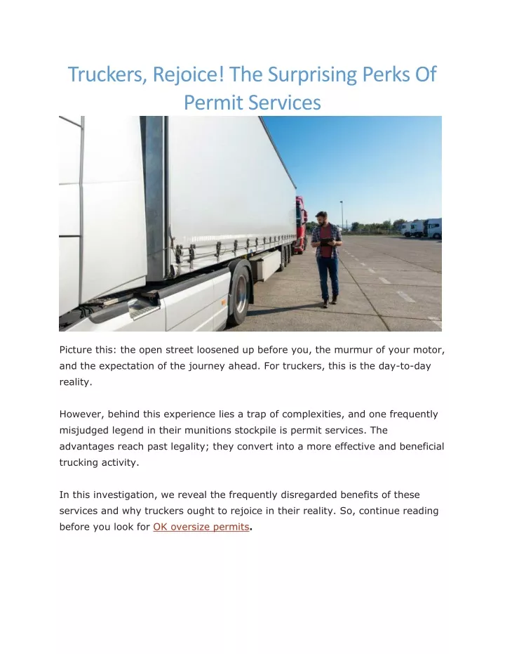 truckers rejoice the surprising perks of permit