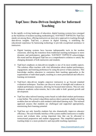 topclass data driven insights for informed