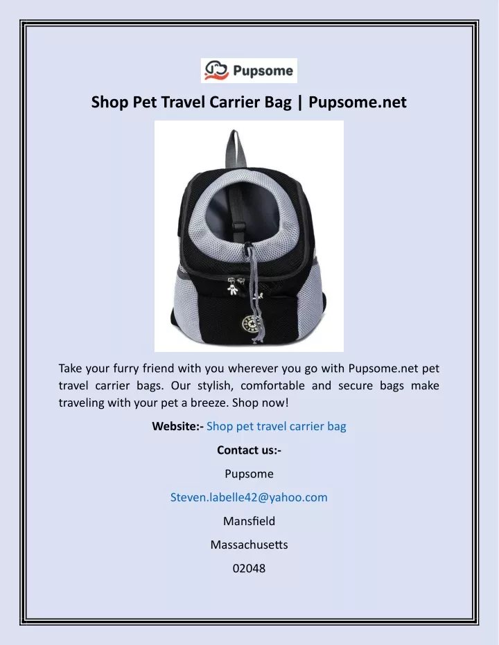 shop pet travel carrier bag pupsome net