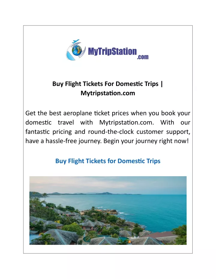 buy flight tickets for domestic trips