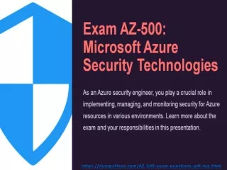 Microsoft AZ-500 Exam Questions PDF - Your Gateway to Azure Mastery
