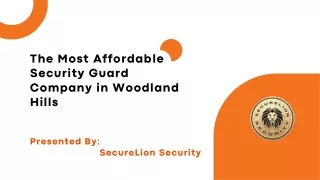 The Most Affordable Security Guard Company in Woodland Hills