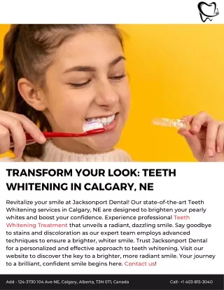 Transform Your Look: Teeth Whitening in Calgary, NE