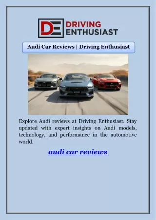 Audi Car Reviews | Driving Enthusiast
