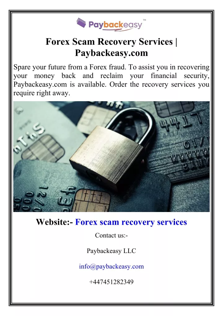 forex scam recovery services paybackeasy com