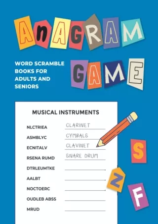 ✔Download⭐ Book [⚡PDF] Anagrams Game: Word Scramble Books for Adults and Seniors (Word Unscramble